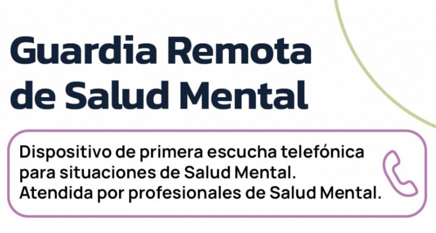 Guardia Remota de Salud Mental: dispositivo orientado a una primer consulta con profesionales en el área mental