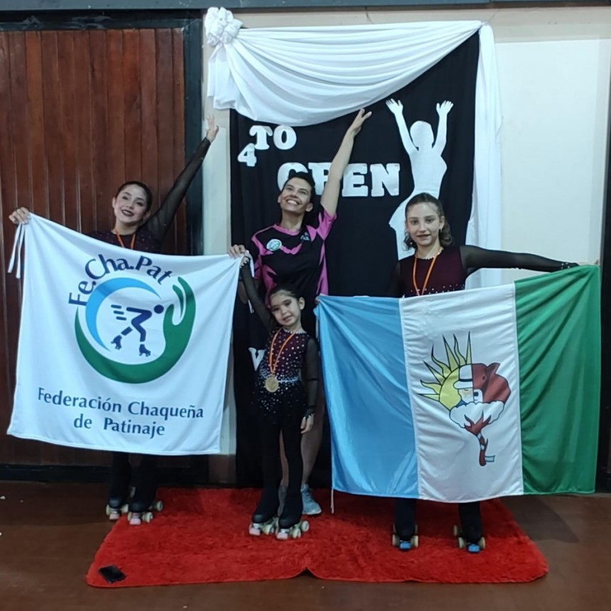 La Escuela de patinaje artístico Ubuntu triunfa en el 4to Open en Virasoro