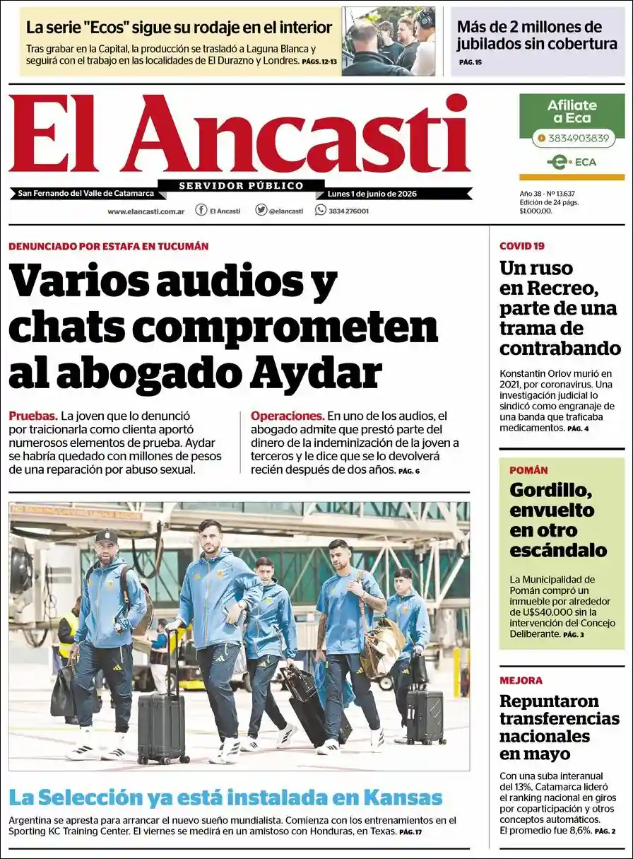 Estudios Max | MAKALLÉ DIGITAL - Tapa del diario Ancasti