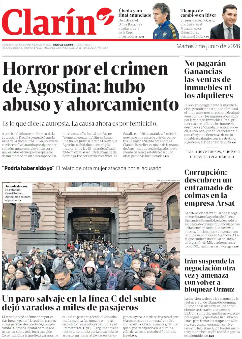 Estudios Max | MAKALLÉ DIGITAL - Tapa del diario Clarin