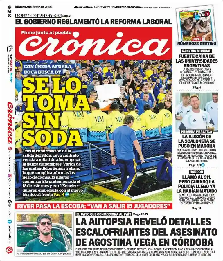 Estudios Max | MAKALLÉ DIGITAL - Tapa del diario Crónica